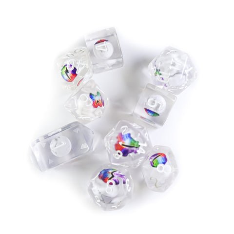 scattered Prismatic Dragon Eye Dice Colorful Rainbow