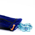 Spilled bag of dice dragon blue